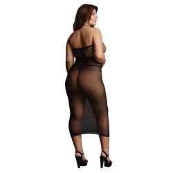 Le Désir Robe Résille Grande taille HIGH NECK Noire